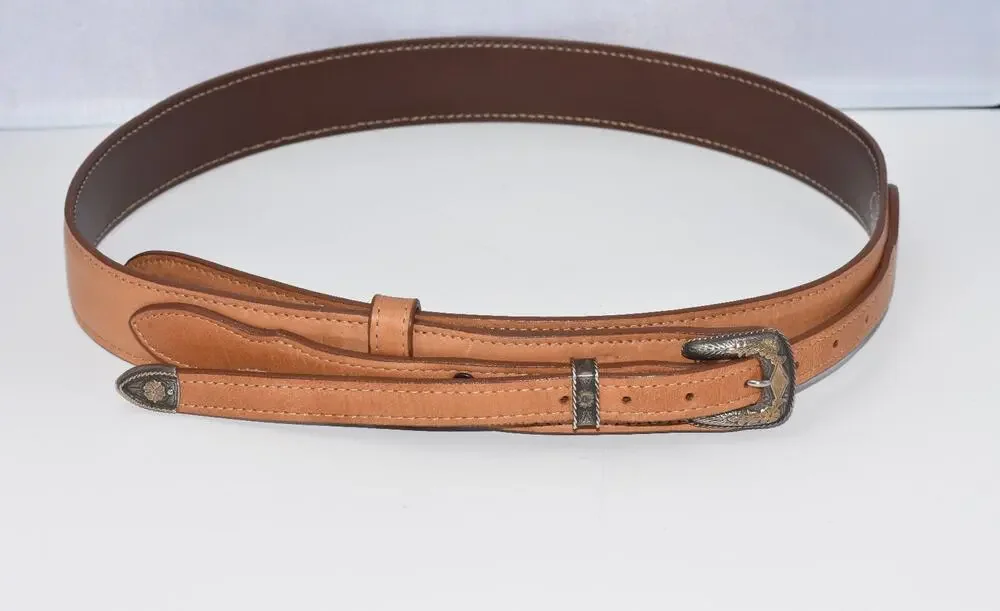 Desperado Leather Gun Belt with Sterling Silver and 10K Gold Buckle